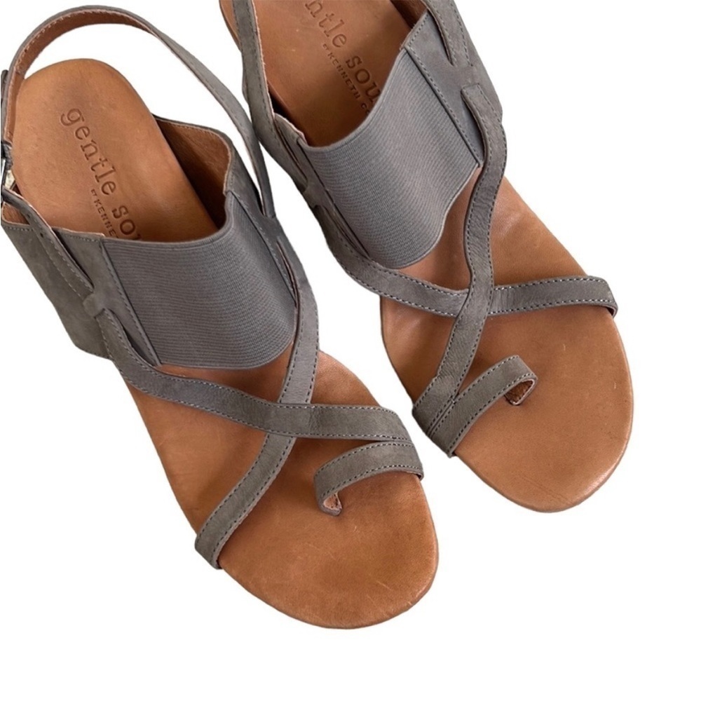 Like New Gentle Souls Leather Irwin Wedge Sandals Size 8 - Picture 4 of 8